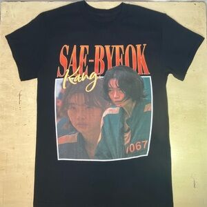 Squid Game T-Shirt Black Small Netflix Korean Kang Sae Byeok 067 Rare